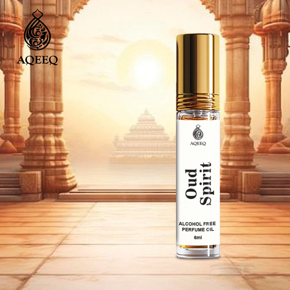 Aqeeq Oud Spirit Unisex Attar Roll On | Inspired by Oud Mood | Saffron Rose Amber Musk Woody Attar | 6ml
