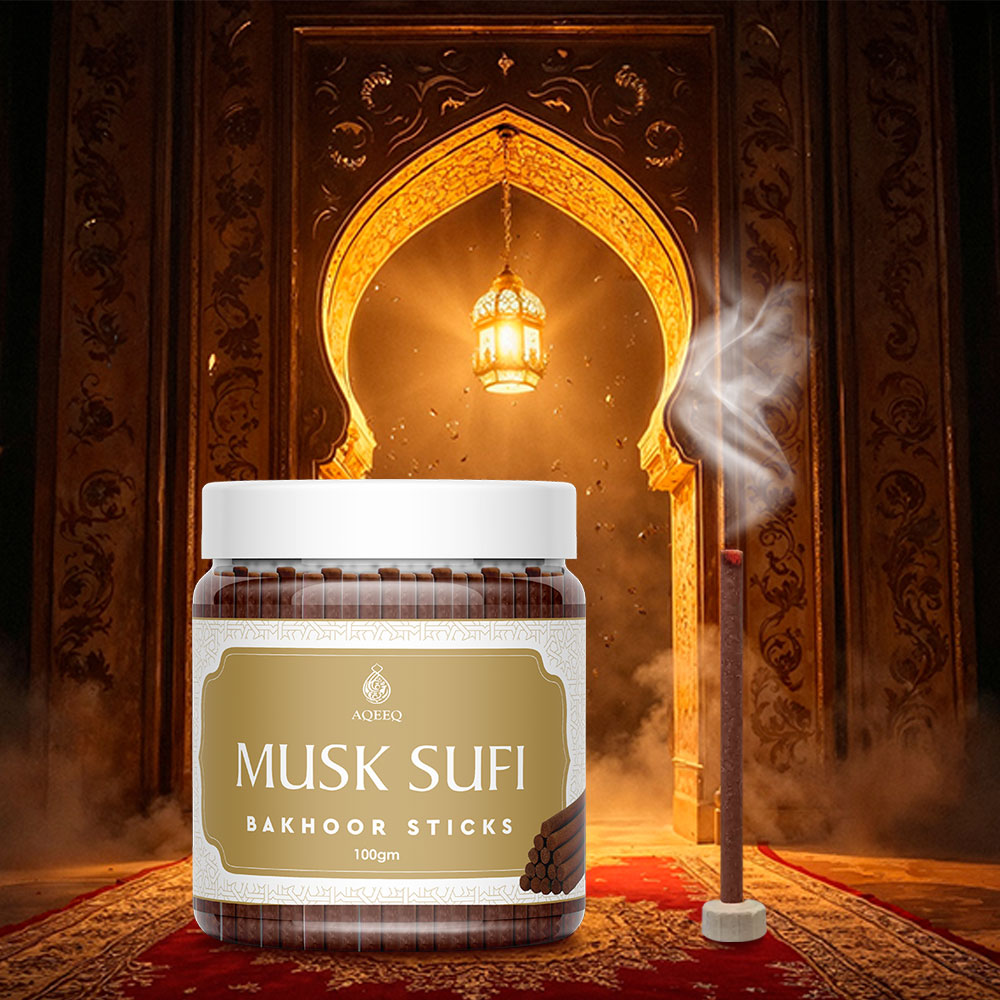 Aqeeq Musk Sufi Premium Bakhoor Sticks | Royal Arabian Musk Fragrance | Charcoal & Bamboo Free | 100gms