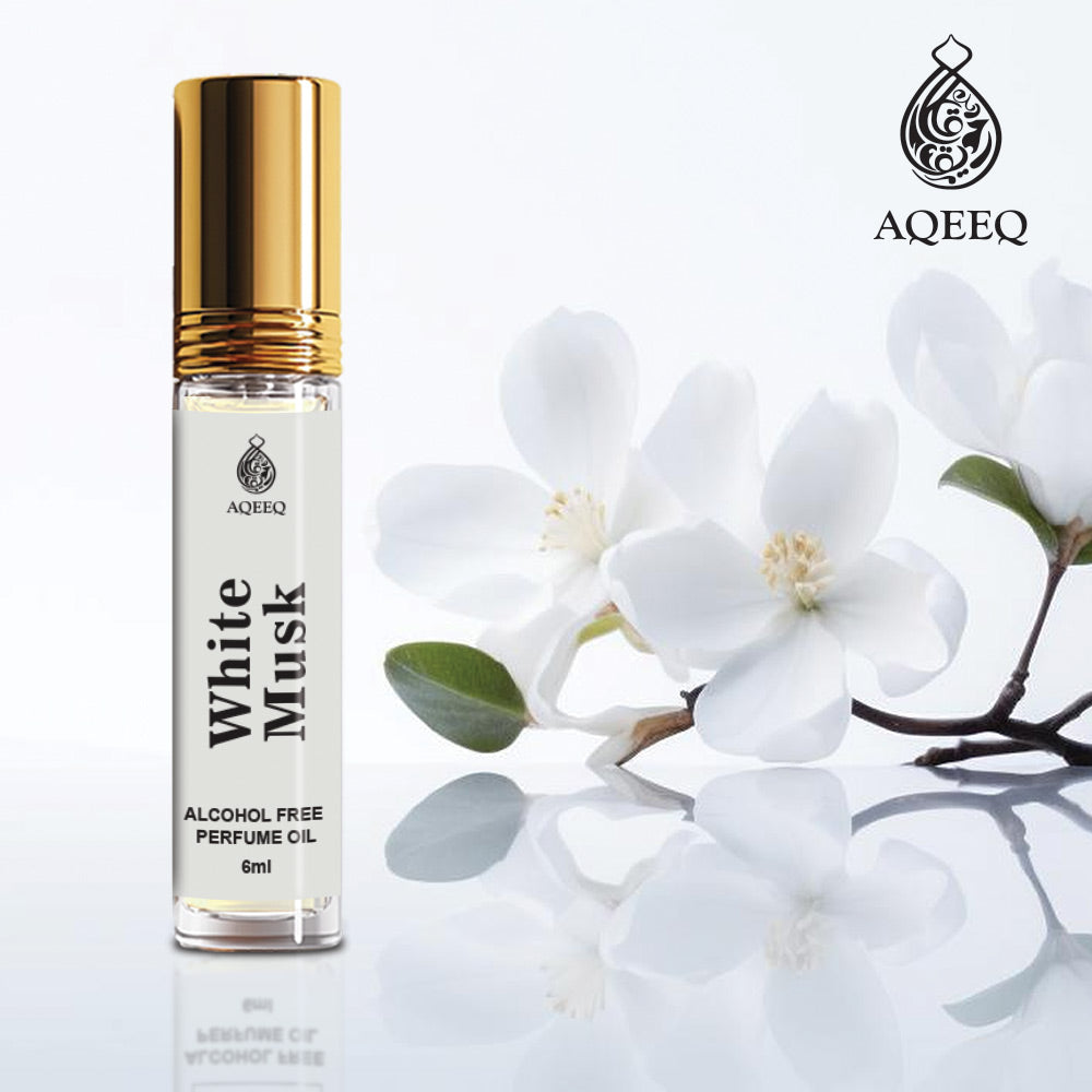 Aqeeq White Musk Attar For Men & Women | Soft Floral Musk Unisex Musk Attar | Long Lasting Alcohol Free Roll On | 6ml