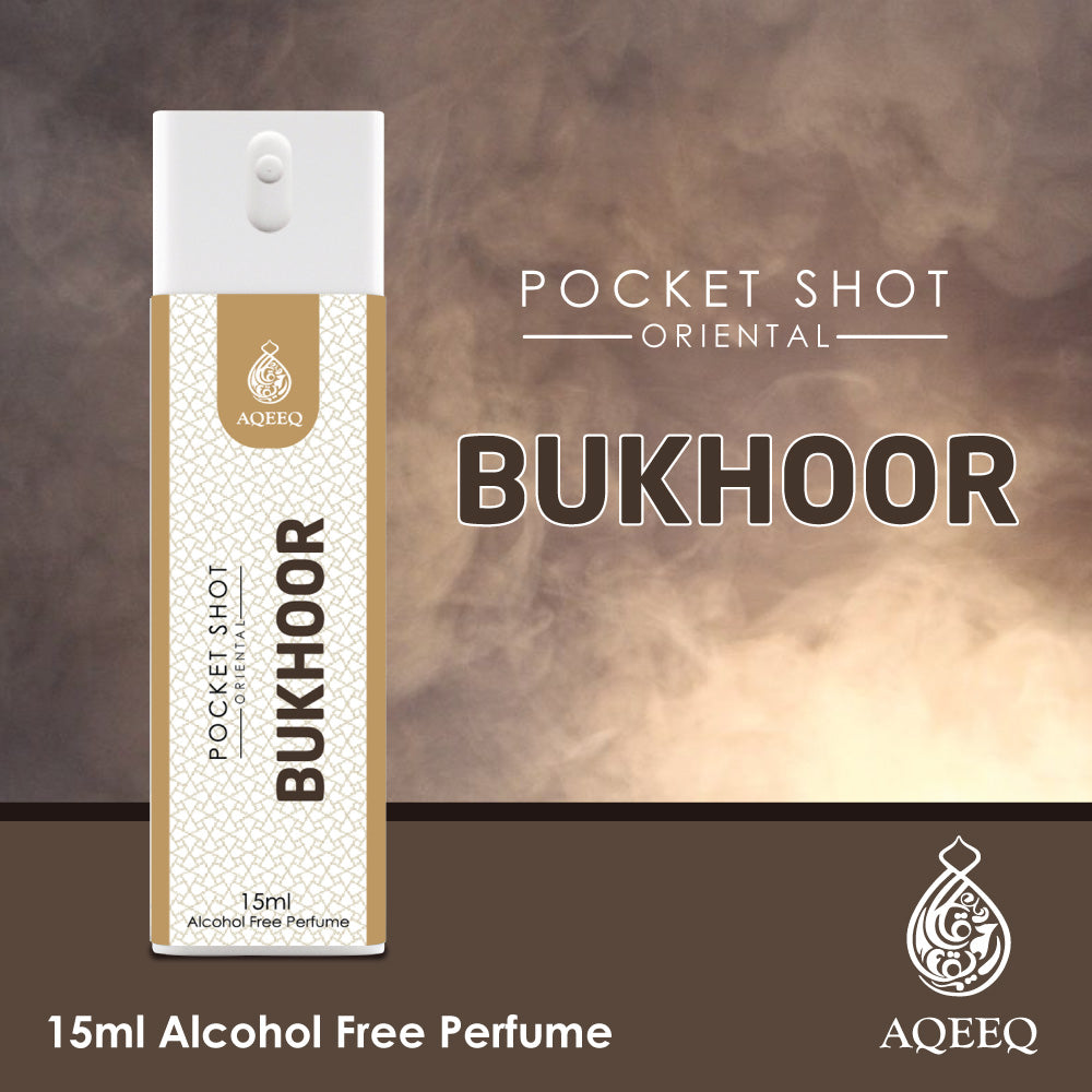 Aqeeq Bakhoor Pocket Shot, 15ml | Premium Long Lasting Unisex Alcohol Free Perfume | Floral, Fruity, Woody & Ambery Notes | Eau De Parfum |