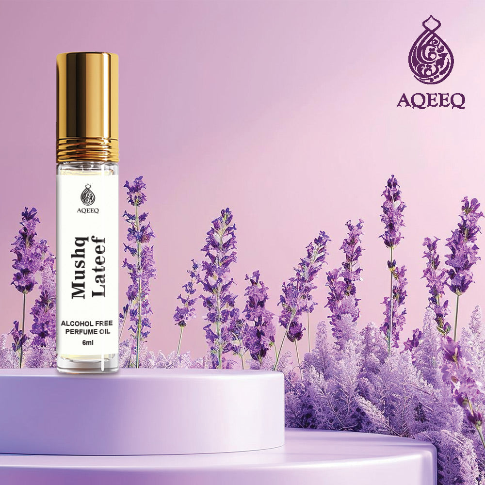 Aqeeq Mushq Lateef Attar Roll On For Men & Women | Long Lasting Soft Floral Sweet Arabian Musk Unisex Attar | 6ml