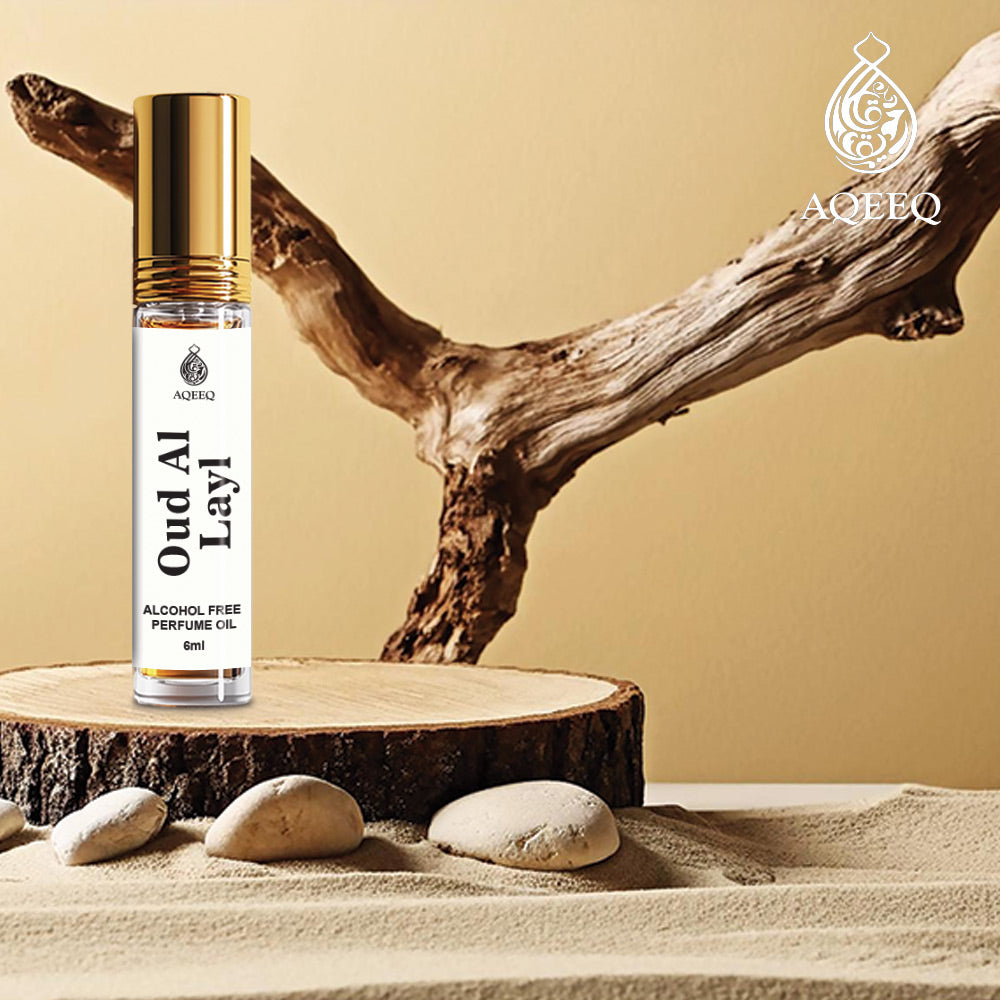 Aqeeq Oud Al Layl Attar For Men & Women | Fresh Woody Attar Roll On | Unisex Modern Arabic Attar | 6ml