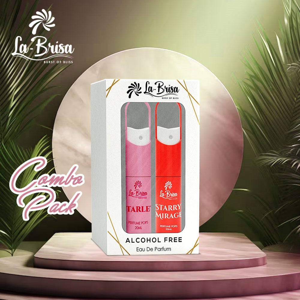 LA BRISA - Starlet & Starry Mirage Alcohol Free Perfume Pops | Combo Pack | Long Lasting Perfume For Women | Elegant Gift Box For Her | Eau De Parfum, 20ml x 2pcs |