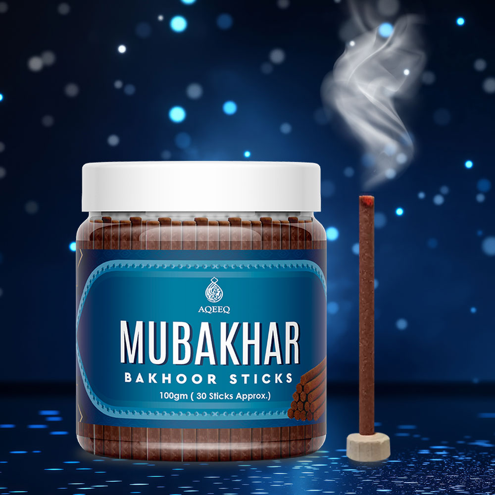 Aqeeq Mubakhar Premium Bakhoor Sticks | Sweet, Rose, Woody Notes | Modern Arabian Aroma | Charcoal & Bamboo Free | Ideal for Daily Use | 100gms / 30 Sticks Approx. Stick Size - 8mm x 75mm |