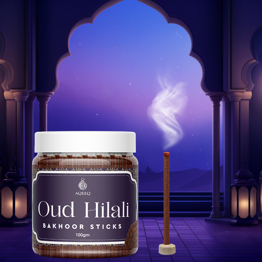 Aqeeq Oud Hilali Premium Bakhoor Sticks | Honey Spicy Amber Fragrance | Charcoal & Bamboo Free | 100gms