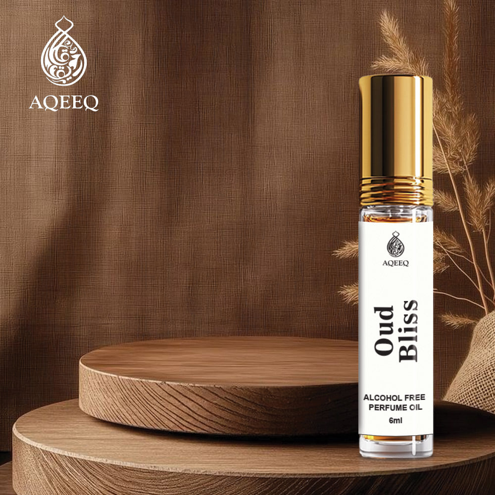 Aqeeq Oud Bliss Attar Roll On For Men & Women | Saffron Orange Agarwood Amber Scent | Long Lasting Unisex Attar | 6ml
