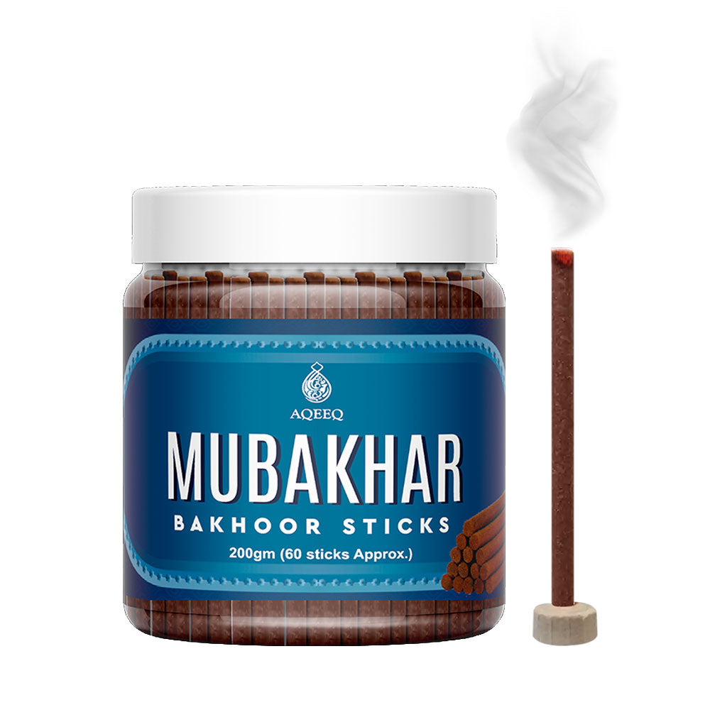 Aqeeq Mubakhar Premium Bakhoor Sticks | Charcoal & Bamboo Free | Ideal for Daily Use | Stick Size - 8mm x 75mm
