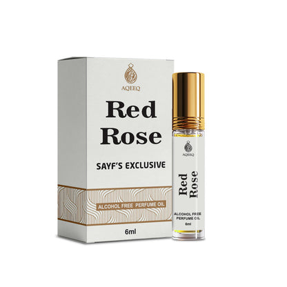 Aqeeq Red Rose Unisex Attar Roll On | Long Lasting Floral Attar For Men & Women | 6ml