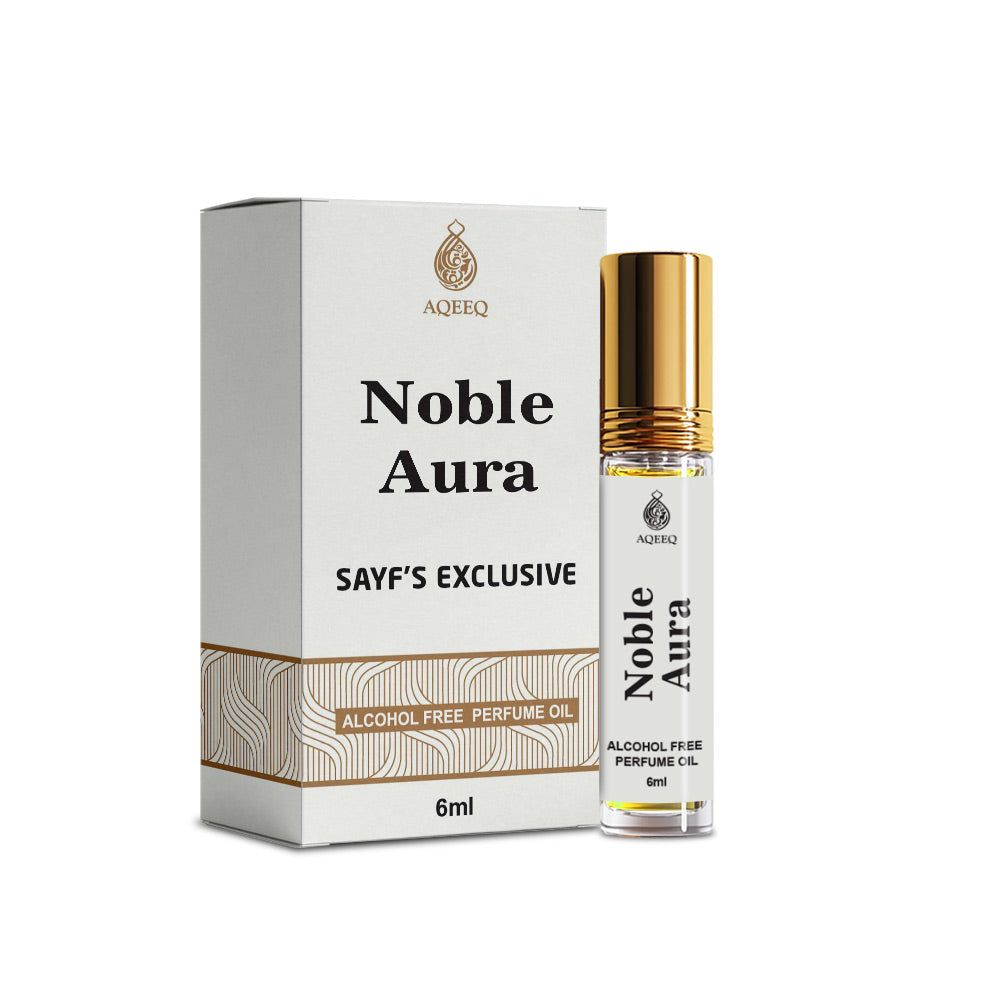 Aqeeq Noble Aura Attar For Men | Long Lasting Fresh Strong Woody Perfume Oil Roll On | 6ml