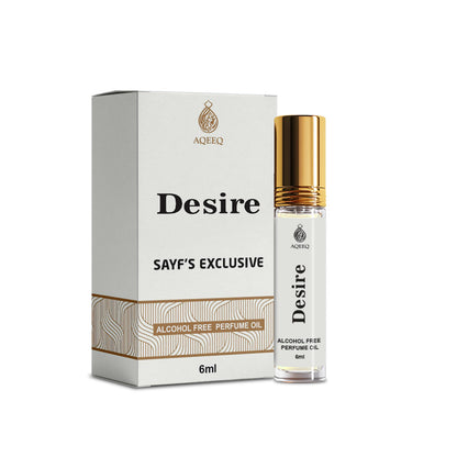 Aqeeq Desire Attar For Men | Fresh Aqua Citrus Attar Perfume Oil Roll On | 6ml
