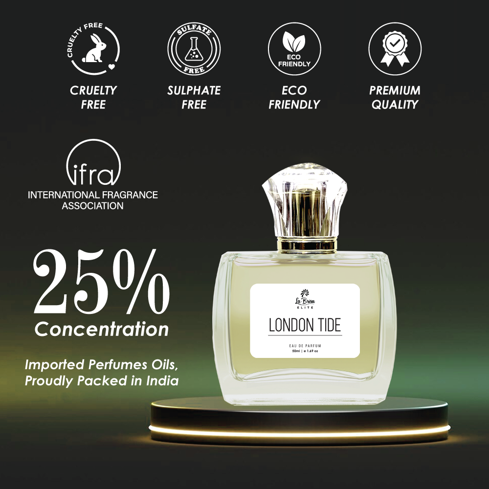 La Brisa (Elite) London Tide | Long Lasting Unisex Perfume | Lavender, Grapefruit, Bergamot, Jasmine & Musky Notes | Fresh & Aquatic Perfume | Ideal For Everyday Use | Eau De Parfum - 50ml |