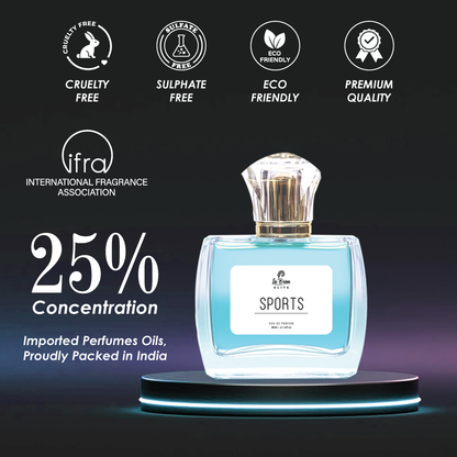 La Brisa (Elite) - Sports | Long-Lasting Perfume For Men | Mint, Mandarine, Geranium, Amber, Cedarwood & Musky Notes | Perfect Fragrance For Bold Up Your Confidence | Best Option For During Workouts, Jogging & Yoga | Eau De Parfum - 50ml |