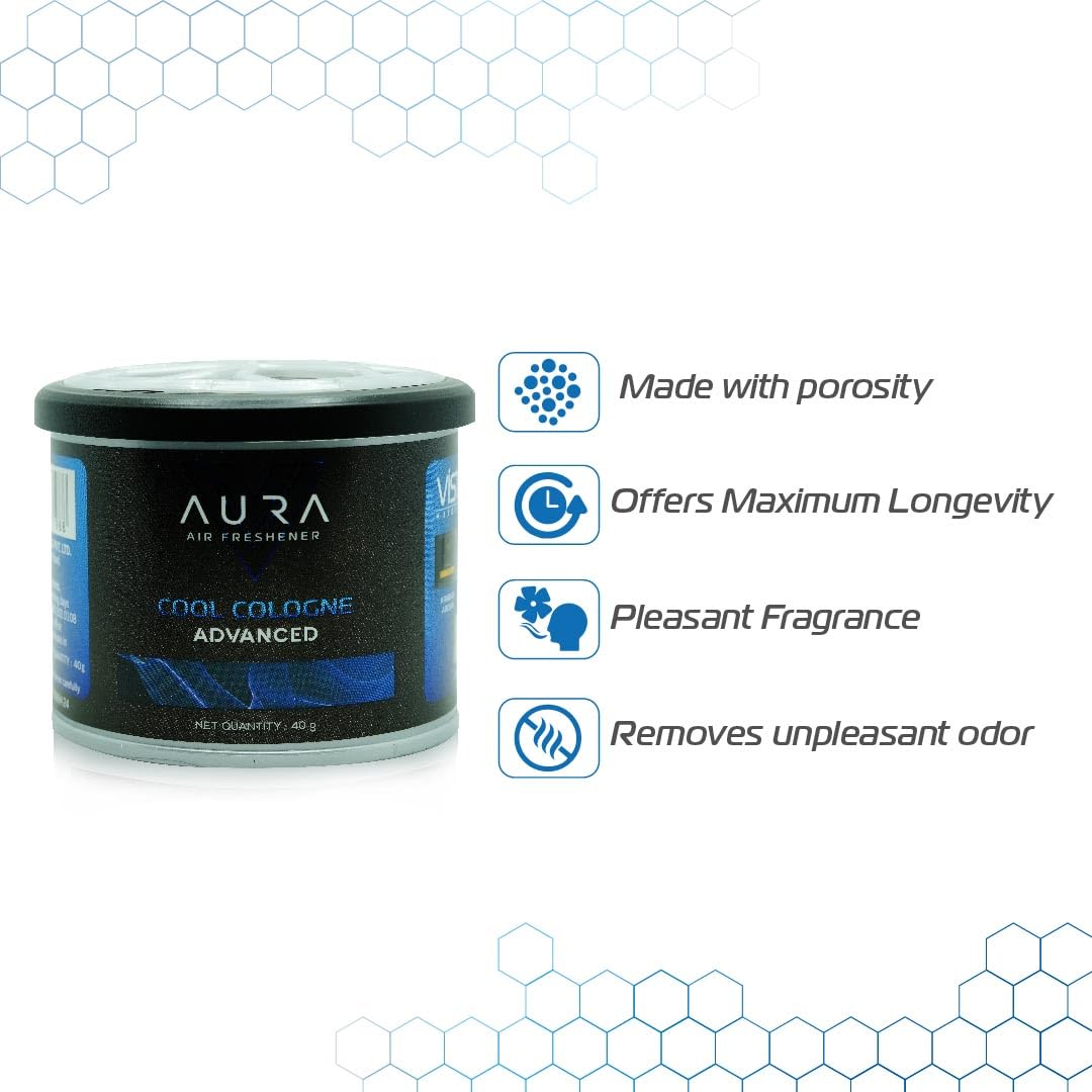 Vista Aura Premium Car Freshener, 40g | Made With Natural Wooden Fibre Blocks | Long Lasting Aroma