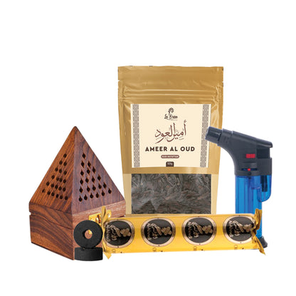 La Brisa Ameer Al Oud Bakhoor Oud Muattar | Sweet Floral Woody | Arabic Oud Wood Chips | 50gms