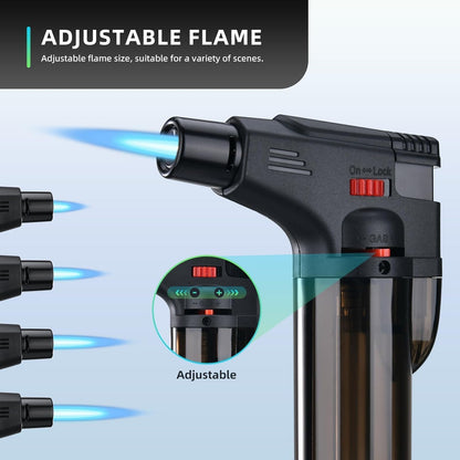 Windproof Jet Flame Gas Lighter – Refillable 100ml Blow Torch (Multicolor)
