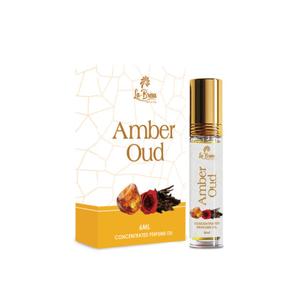 La Brisa Amber Oud Attar For Men & Women | Rose Amber Oud Musk Fragrances | Unisex Attar Roll On | 6ml
