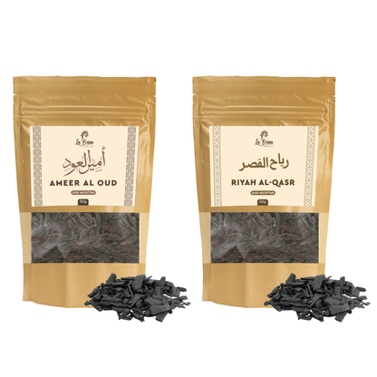 La Brisa Premium Oud Muattar Bakhoor Combo – Ameer Al Oud & Riyah Al-Qasr | Arabian Bakhoor Incense | 2 x 50g