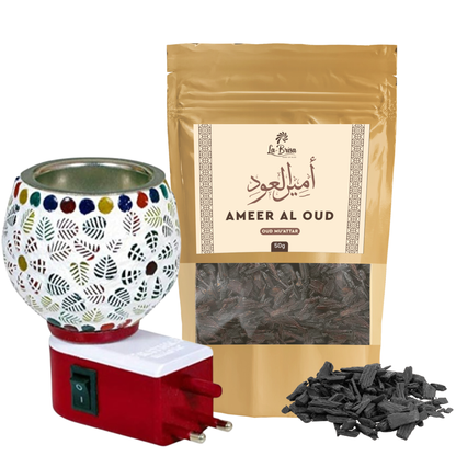 La Brisa Ameer Al Oud Bakhoor Oud Muattar | Sweet Floral Woody | Arabic Oud Wood Chips | 50gms