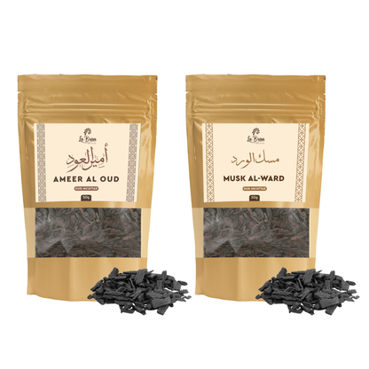 La Brisa Premium Bakhoor Oud Muattar Combo – Ameer Al Oud & Musk Al Ward | 2 x 50g