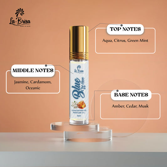 La Brisa Blue Wave Attar For Men & Women | Long Lasting Fresh Aqua Citrus Perfume Oil Roll On | 6ml