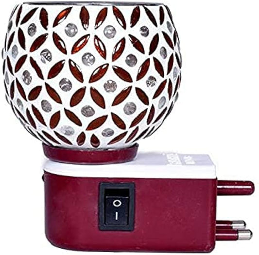Ceramic Electric Bakhoor Burner with Night Lamp | Plug-in Incense Burner | Multicolour Mosaic Design