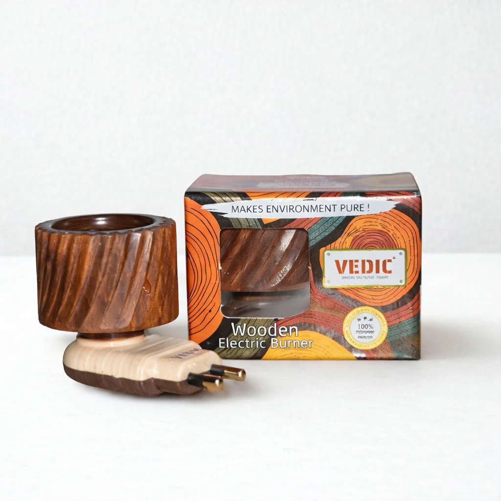 Vedic Wooden Bakhoor Burner (Dani) | Electric Operated | Plug Type