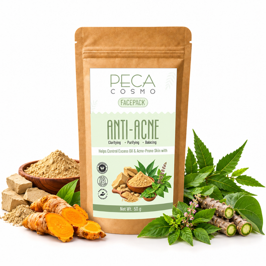 Peca Cosmo Anti-Acne Face Pack, 50gms | 100% Organic & Natural | No Artificial Fragrance | Suitable For All Skin Types