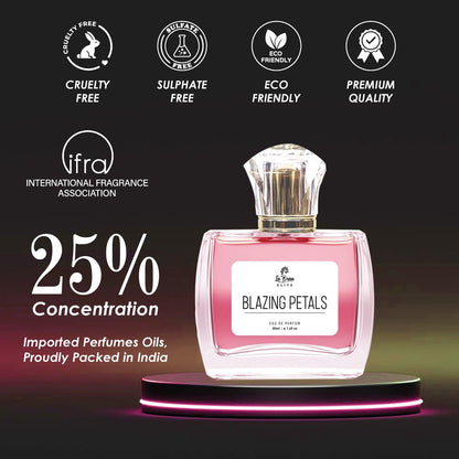 La Brisa (Elite) - Blazing Petals | Long Lasting Unisex Perfume | Pink Pepper, Bergamot, Rose, Jasmine & Amber Notes | A sophisticated Fragrance Which Suits Your Personality | Best For Date Nights, Romantic Occasions | Eau De Parfum - 50ml |