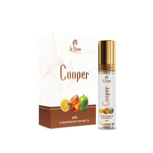 La Brisa Copper Attar For Men | Long Lasting Strong Bold Attar Perfume Roll On | Lemon Apple Amber Notes | 6ml