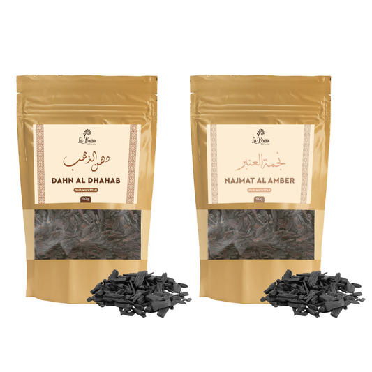 La Brisa Dahn Al Dhahab & Najmat Al Amber Bakhoor Oud Muattar Combo – 2 × 50gms