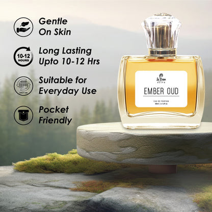 La Brisa (Elite) - Ember Oud | Long Lasting Unisex Perfume | Agarwood (Oud), Rose, Golden Amber & Musky Notes | Perfect Gift For Occasional Meets | Eau De Parfum - 50ml |