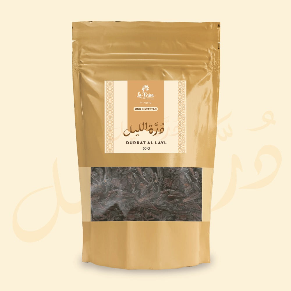 La Brisa Durrat Al Layl Bakhoor Oud Muattar | Fresh Wood Oud Bakhoor Incense | Oud Wood Chips | 50gms