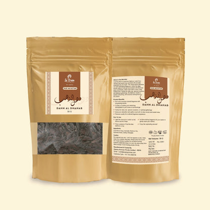 La Brisa Dahn Al Dhahab Oud Muatter | Rose Saffron Woody Arabian Bakhoor Incense | Oud Wood Chips | 50gms