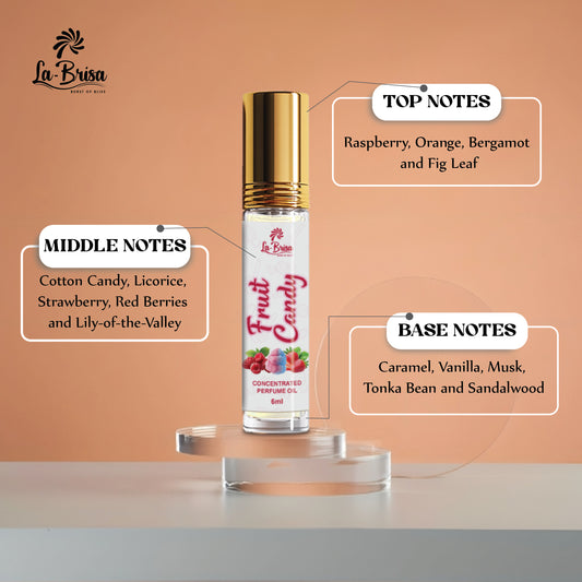 La Brisa Fruit Candy Attar For Women | Sweet Fruity Cotton Candy Attar Perfume Roll On | Alcohol Free & Long Lasting | 6ml