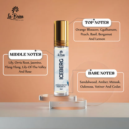 La Brisa Iceberg Unisex Attar | Long Lasting Cool Fresh Attar Perfume For Men & Women | 6ml