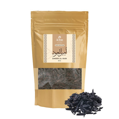 La Brisa Ameer Al Oud Bakhoor Oud Muattar | Sweet Floral Woody | Arabic Oud Wood Chips | 50gms
