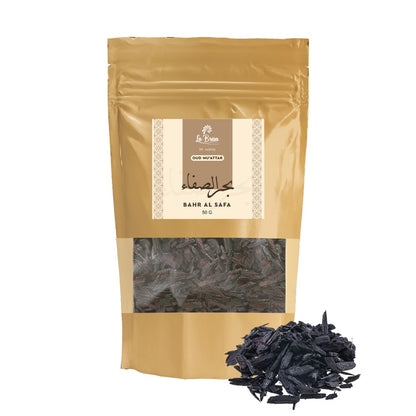 La Brisa Bahr Al Safa Bakhoor Oud Muattar | Fresh Floral Wood Arabian Bakhoor Incense | Oud Wood Chips | 50gms