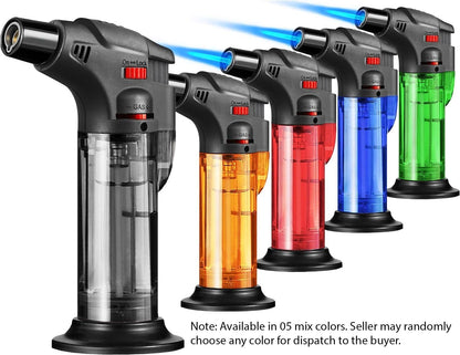 Windproof Jet Flame Gas Lighter – Refillable 100ml Blow Torch (Multicolor)