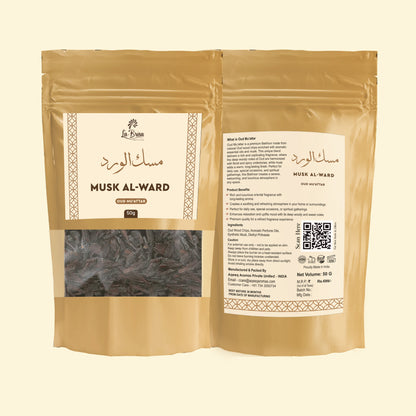 La Brisa Musk Al Ward Bakhoor Oud Muattar | Rose Musk Woody Fragrance | Arabian Oud Wood Chips | 50gms