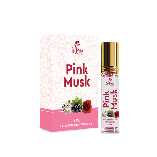 La Brisa Pink Musk Unisex Attar Roll On | Long Lasting Fresh Strong Musk Attar Perfume For Men & Women | 6ml