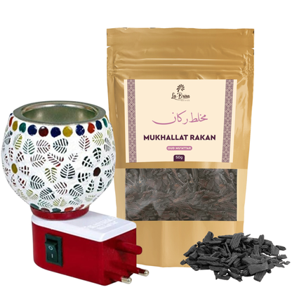 La Brisa Mukhallat Rakan Bakhoor Oud Muattar | Aromatic Spicy Floral Woody Fragrance | Arabic Bakhoor Incense | 50gms