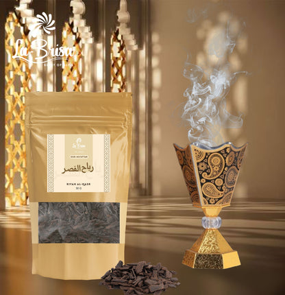La Brisa Riyah Al Qasr Bakhoor Oud Muattar | Fresh Spicy Floral Woody Aroma | Arabian Incense For Home | 50gms