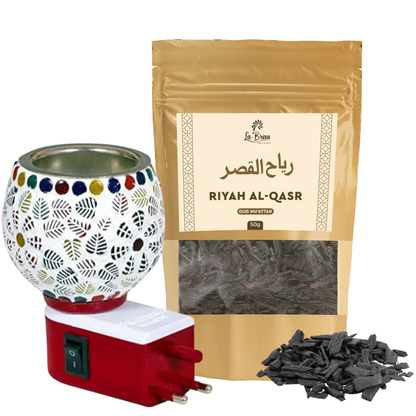 La Brisa Riyah Al Qasr Bakhoor Oud Muattar | Fresh Spicy Floral Woody Aroma | Arabian Incense For Home | 50gms