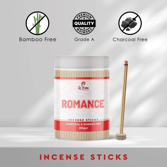 La Brisa Romance Premium Dhoop Incense Sticks | Charcoal & Bamboo Free | Fresh Aromatic Fancy Fragrance | 200gms