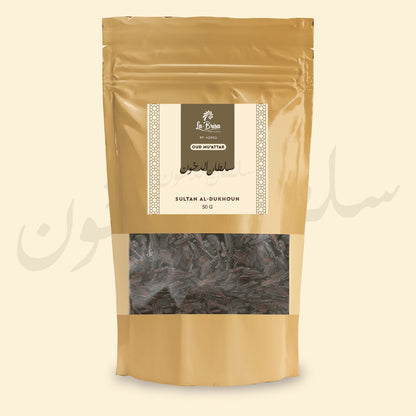 La Brisa Sultan Al-Dukhoun Bakhoor Oud Muattar | Smoky Spicy Floral Musk Aroma | Arabic Oud Wood Chips |  50gms