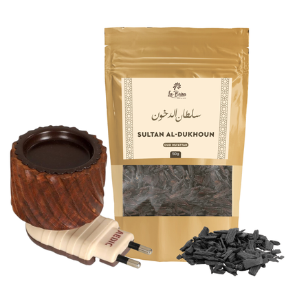 La Brisa Sultan Al-Dukhoun Bakhoor Oud Muattar | Smoky Spicy Floral Musk Aroma | Arabic Oud Wood Chips |  50gms