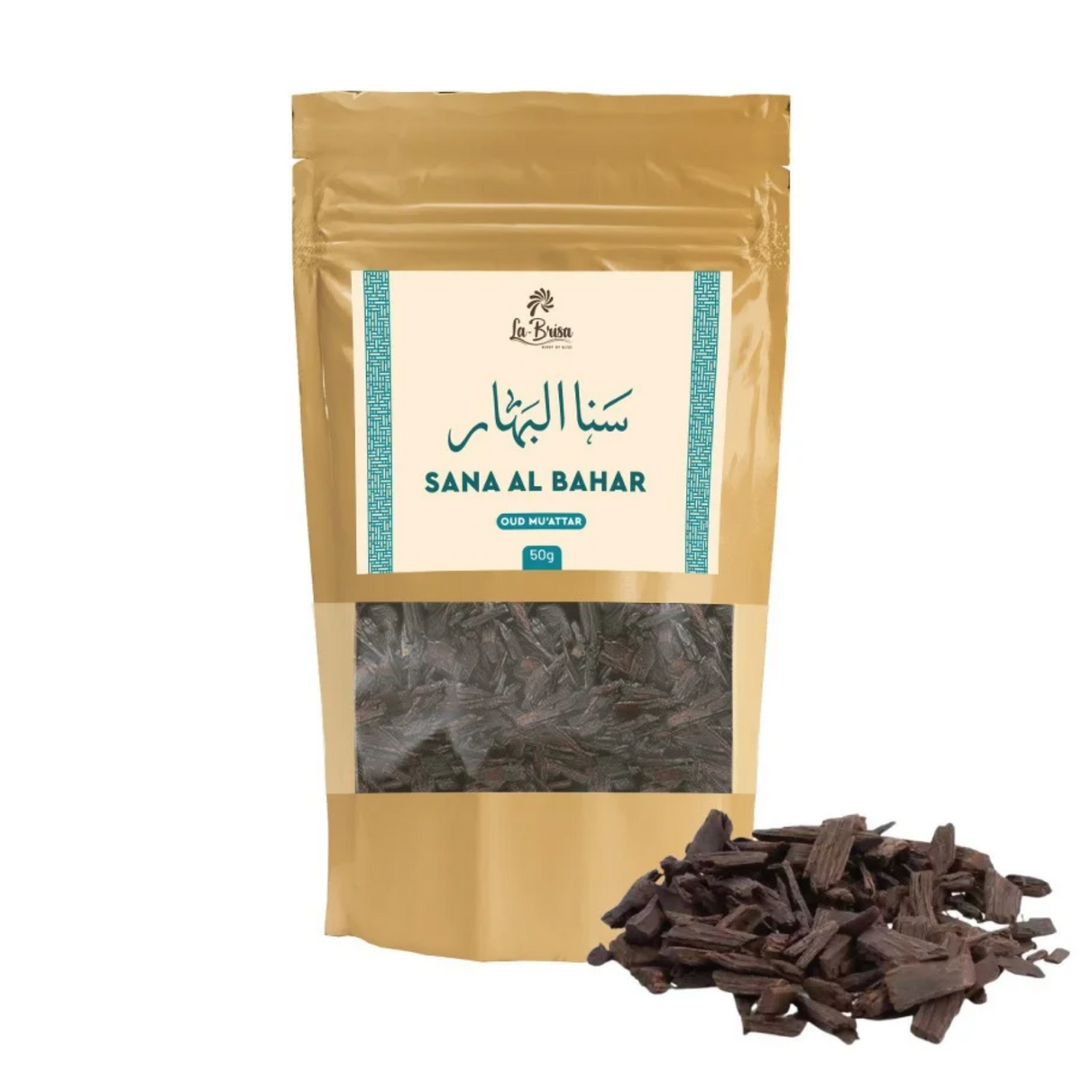 La Brisa Sana Al Bahar Oud Muattar 50g | Arabian Bakhoor Incense | Fresh Oriental Woody Aroma | For Daily Use, Prayer, Relaxation & Gathering