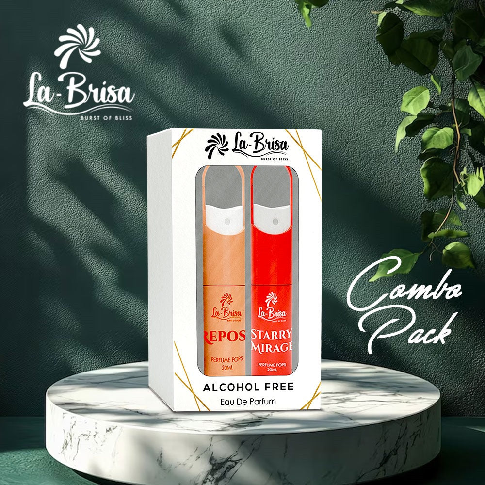 LA BRISA - Repose & Starry Mirage Alcohol Free Perfume Pops | Combo Pack | Long Lasting Perfume For Women | Elegant Gift Box For Her | Eau De Parfum, 20ml x 2pcs |