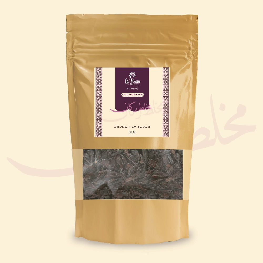 La Brisa Mukhallat Rakan Bakhoor Oud Muattar | Aromatic Spicy Floral Woody Fragrance | Arabic Bakhoor Incense | 50gms