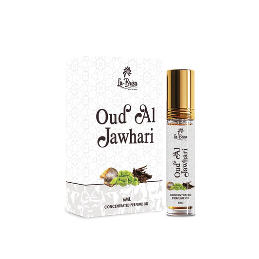 La Brisa Oud Al Jawhari Attar Roll On, 6ml | Long Lasting Oudh Attar For Men & Women | Spicy Leathery Woody Notes